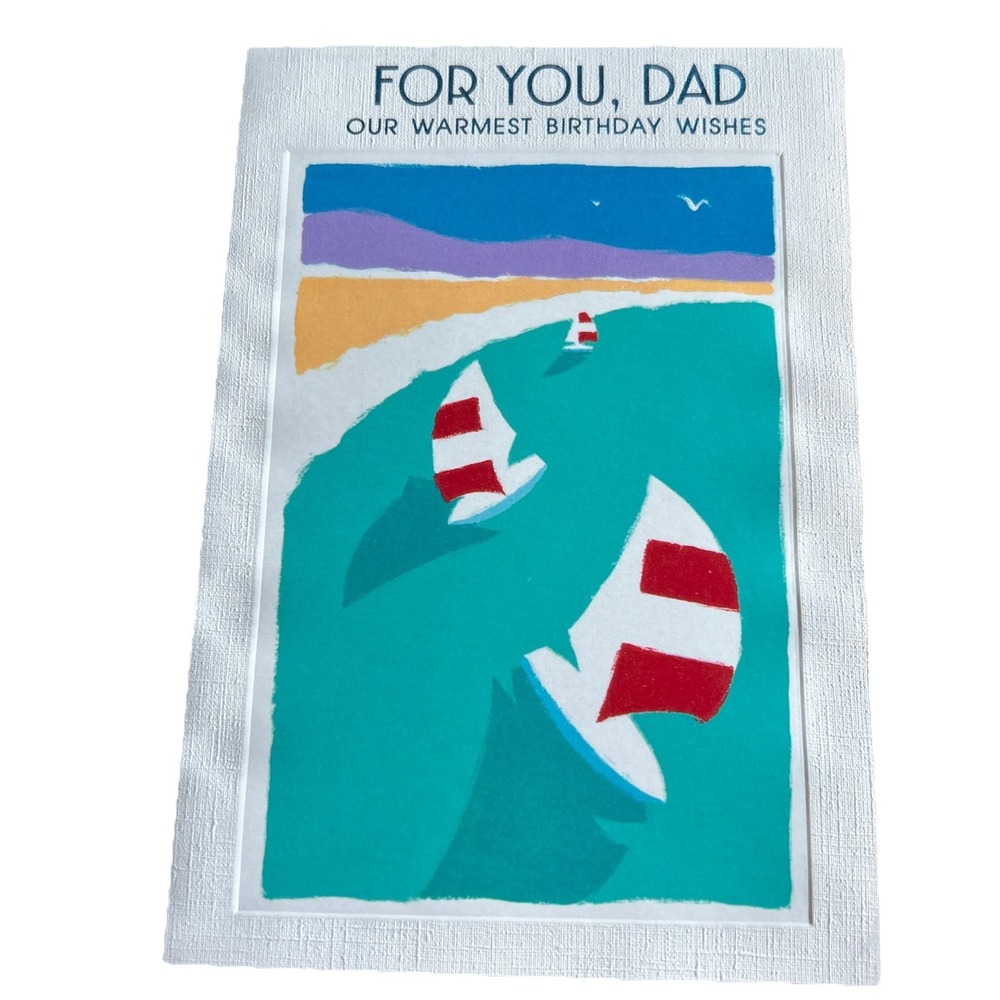 "For You, Dad, On Your Birthday" Greeting Card 90s Sailing‎ Aesthetic